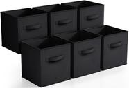 Cubos de armazenamento Sorbus Dobráveis, pacote com 6, 28x28x26cm, tecido preto
