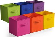 Cubos de armazenamento Sorbus Fabric, pacote com 6, 28x28x26cm - multicolorido