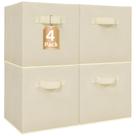 Cubos de armazenamento STORAGE MANIAC, pacote com 4 tecidos bege de 28 x 28 x 28 cm