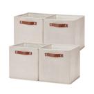 Cubos de armazenamento Temary 11x11x11 cm Tecido com alças de couro Cubos de armazenamento Temary 11x11x11 cm Tecido com alças de couro