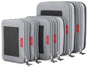 Cubos de embalagem de compressão LeanTravel, pacote com 6 unidades (2L+2M+2S), cinza