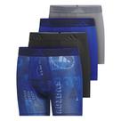 Cueca boxer Adidas Boys' Youth, estampada em microfibra, pacote com 4