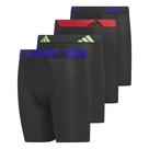Cueca boxer Adidas Boys' Youth Microfiber, pacote com 4 unidades, comprida, preta M