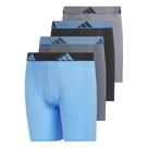 Cueca boxer Adidas Boys' Youth Microfiber, pacote com 4 unidades, comprida S