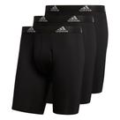 Cueca boxer Adidas Long para homens (pacote com 3) preta/cinza