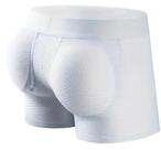 Cueca boxer arrastao branco com enchimento no bumbum