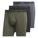 Cueca boxer masculina Adidas, pacote com 3 unidades, Olive Strata, verde/preta/cinza