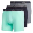 Cueca boxer masculina Adidas, pacote com 3 unidades, Pulse Mint Green L