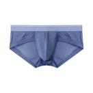 Cueca boxer masculina de verão com protuberância de seda gelo ultrafina respirável calcinha fresca