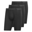 Cueca boxer masculina longa Adidas, pacote com 3 unidades, preta/cinza Onix, GG
