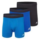 Cueca boxer New Balance 6 para homens, pacote com 3 unidades preta/azul/royal L