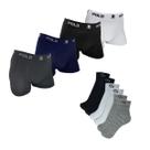 Cueca Boxer Polo Wear Kit Com 4 + Meia Rp Confort - Por Cor