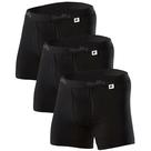 Cueca boxer Woolly Merino para homens, 5 cm de costura interna, pacote com 3 pretas L