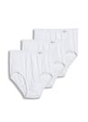 Cueca feminina Jockey Elance Brief plus size, pacote com 3, branca