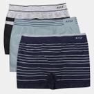 Cueca Infantil Menino Kyly Em Algodão Kit Com 3 Unidades Macia Suave Confortável Cinza Verde Azul