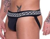 Cueca Jock Cirre Preto Elástico Detalhado