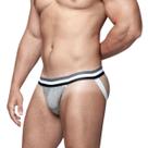 Cueca Jockstrap Cinza com Elástico Tricolor Suplex Moderno Um Look Íntimo Impecável Cueca Jockstrap Cinza com Elástico Tricolor Suplex Moderno Um Look Íntimo Impecável