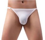 Cueca Jockstrap Fio Dental com Regulagem Lateral na Cintura em Poliamida Branca - Tamanho Único