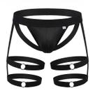 Cueca Jockstrap Masculina Com Cinta Liga Strappy Ajustável Cor:PretoTamanho:38-46