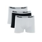Cueca Mash Kit c/3 Boxer Branco/Preto/Branco