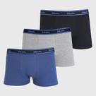 Cueca Mash Kit c/3 Boxer Cot El Bord Azul/Cinza/Azul
