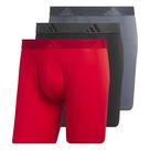 Cuecas boxer Adidas, pacote com 3 unidades para homens Better Scarlet/Black/Onix