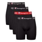 Cuecas boxer Champion Performance para homens, pacote com 4 unidades pretas