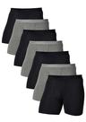 Cuecas boxer Comfneat de algodão superelástico e elastano masculinas pretas e cinza escuro mescladas Park-7