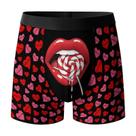 Cuecas boxer HOMNY Dia dos Namorados Kiss Love para homens tamanho M
