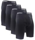 Cuecas boxer masculinas Comfneat, 9 pernas compridas, algodão, pacote com 4 unidades, pretas L