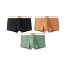 Cuecas Boxer Masculinas Confortáveis E Respiráveis De Algodão 3 Peças Em Cores Sólidas Lingerie Sexy
