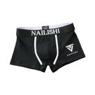 Cuecas Boxer Masculinas De Algodão Respirável Com Estampa De Letras Na Moda, Cintura Média, Cuecas Boxer Masculinas De Algodão Respirável Com Estampa De Letras Na Moda, Cintura Média,