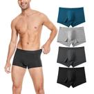 Cuecas boxer masculinas de bambu e viscose KNITLORD, pacote com 4 (L)