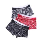 Cuecas Boxer Masculinas De Cintura Baixa Em Cetim Com Estampa Divertida, Macias E Confortáveis Para Cuecas Boxer Masculinas De Cintura Baixa Em Cetim Com Estampa Divertida, Macias E Confortáveis Para