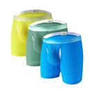 Cuecas Boxer Masculinas De Malha Respirável Com Perna Longa, Roupa Íntima Esportiva, Pacote Com 1, 2
