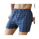 Cuecas Boxer Masculinas plus Size De Algodão Respirável Com Estampa Xadrez, Cintura Alta, Soltas,