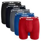 Cuecas boxer masculinas POUDEW, viscose respirável, pacote com 5