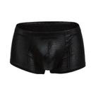 Cuecas Boxer Masculinas Sensuais De Couro Com Estampa De Pele De Cobra, Abertura Frontal, Sem