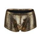 Cuecas Boxer Masculinas Sensuais De Couro Com Estampa De Pele De Cobra, Abertura Frontal, Sem