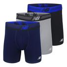Cuecas boxer New Balance, pacote com 6 cuecas masculinas, pretas, aço/pigmentadas