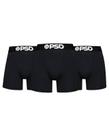 Cuecas boxer PSD masculinas de algodão preto, pacote com 3 unidades, que absorvem a umidade