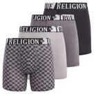 Cuecas boxer True Religion Stretch para homens, pacote com 4