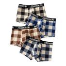 Cuecas Boxer Xadrez Masculinas plus Size 4 Peças Verão Sexy Respirável Moda Íntima