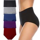 Cuecas curtas de algodão de cintura alta Annenmy, pacote com 5 Cuecas curtas de algodão de cintura alta Annenmy, pacote com 5