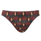 Cuecas de banho S Husky Funny Faces Valentine Heart para homens