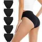 Cuecas femininas de algodão dailyhao Hi Cut Panties, pacote com 5 Cuecas femininas de algodão dailyhao Hi Cut Panties, pacote com 5