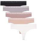 Cuecas femininas Lucky Brand Gardenia Thong, pacote com 5