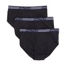 Cuecas Nautica Classic de algodão para homens, pacote com 3 unidades, pretas, tamanho GG