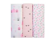 Cueiro Bebe Flanelado Menina Estampado Rosa 80cmx80cm 100% Algodão - Papi