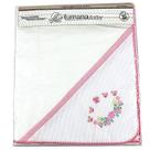 Cueiro Bordado Flanelado Lumana 80x80cm 100% Algodão - Rosa Bebê